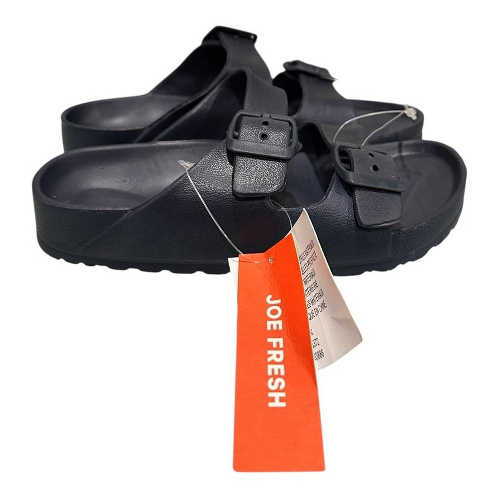 Joe Fresh Slide Sandals Unisex Kids Size 12.5 Blue Double Buckle Water Shoes
